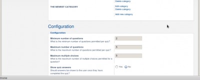 Config settings in Quiz ACP