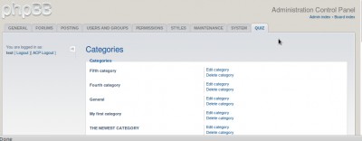 Categories in Quiz ACP
